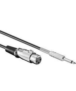 Cavo XLR Cannon femmina a Jack 6.35 maschio 6 mt. Mono nero