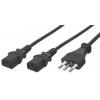 Cavo alimentazione 2 C13 (F) a italiana 1,8 mt nero
