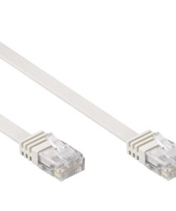 Cavo di Rete Patch Piatto in Rame Cat.6 UTP 20m Bianco