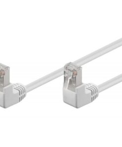Cavo di rete Patch Angolato 90° CCA Cat. 5e Bianco UTP 0,5 m