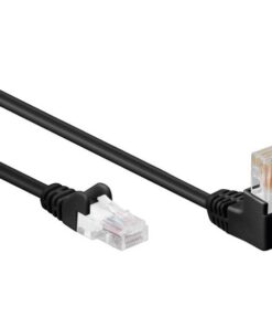 Cavo di rete Patch Connettore Angolato 90° CCA Cat. 5e UTP 1m Nero