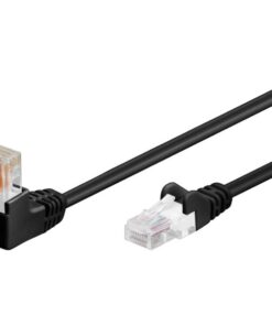 Cavo di rete Patch Connettore Angolato 90° CCA Cat. 5e UTP 1m Nero