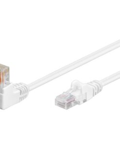 Cavo di rete Patch Connettore Angolato 90° CCA Cat.5e UTP 0,25m Bianco