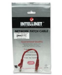 Cavo di rete Patch in Rame Cat. 5e Rosso UTP 0,3 mt