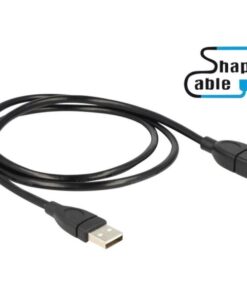 Cavo semi-rigido USB2.0 A Maschio / A Femmina 35cm Nero