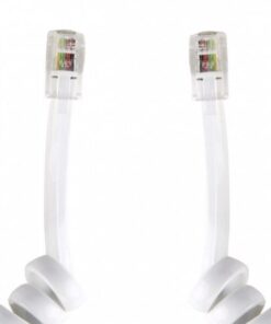 Cavo telefonico spiralato per cornetta 2mt RJ10 4P4C Bianco