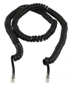 Cavo telefonico spiralato per cornetta 4mt RJ10 4P4C Nero