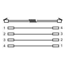 Cavo telefonico spiralato per cornetta 7mt RJ10 4P4C Bianco