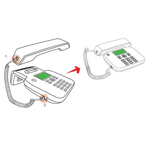 Cavo telefonico spiralato per cornetta 7mt RJ10 4P4C Bianco