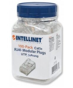 Confezione 100 Plug RJ45 UTP per Cavo Rigido Cat.5E