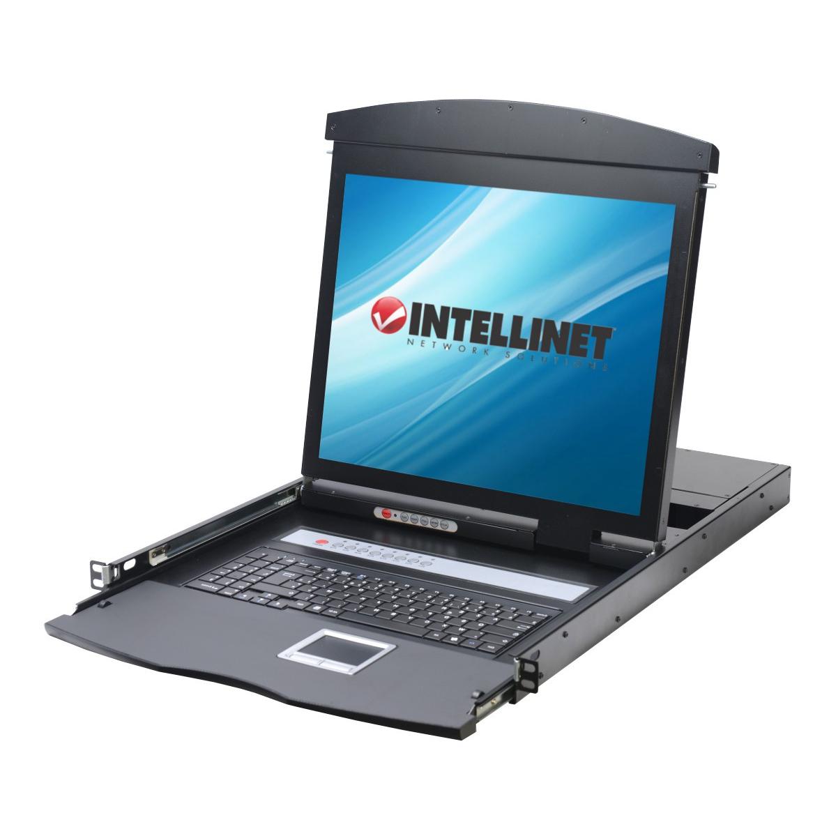 Console KVM Switch 8 Porte USB/PS2 con LCD 17'' da Rack 19'' Dual Rail