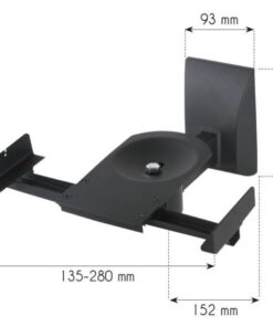 Coppia Staffe Speakers a Parete fino a 25kg Nero