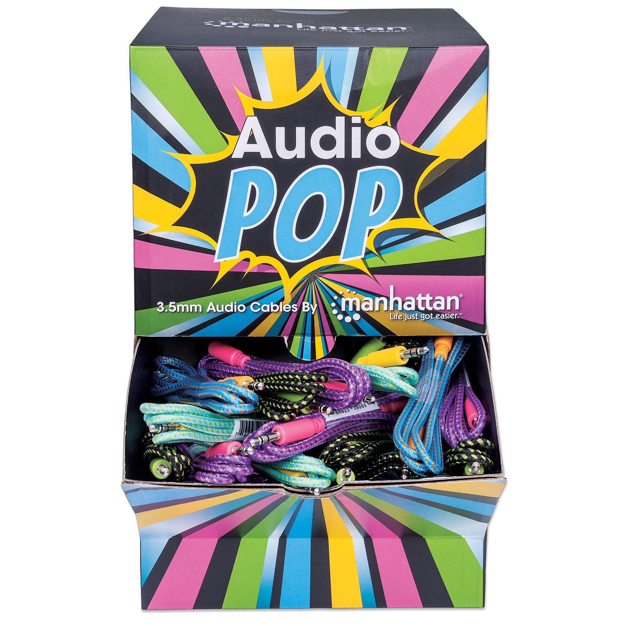 Espositore POP da Banco 60 Cavi Audio Telati 3.5'' Multicolor