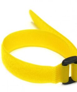 Fascette Fermacavo Gialle in Velcro Set da 10 pz