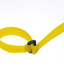 Fascette Fermacavo Gialle in Velcro Set da 10 pz