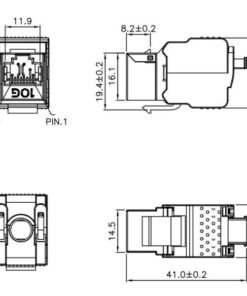 Frutto Keystone RJ45 Cat6A 10Gigabit STP 180° Toolless