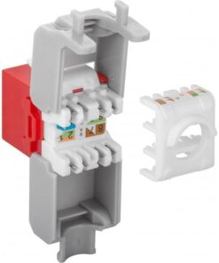 Frutto Keystone RJ45 Cat6A UTP 500MHz Rosso