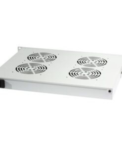 Gruppo 4 Ventole 1U per Rack 19'' con Termostato LED Grigio