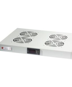 Gruppo 4 Ventole 1U per Rack 19'' con Termostato LED Grigio