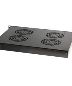 Gruppo 4 Ventole 1U per Rack 19'' con Termostato LED Nero