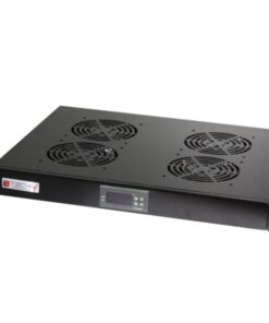 Gruppo 4 Ventole 1U per Rack 19'' con Termostato LED Nero