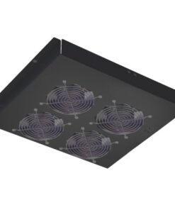 Gruppo di 4 Ventole a Soffitto Senza Termostato per Rack 19'' Nero