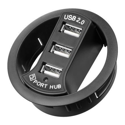 Hub USB 2.0 3 porte In-Desk diametro 6 cm