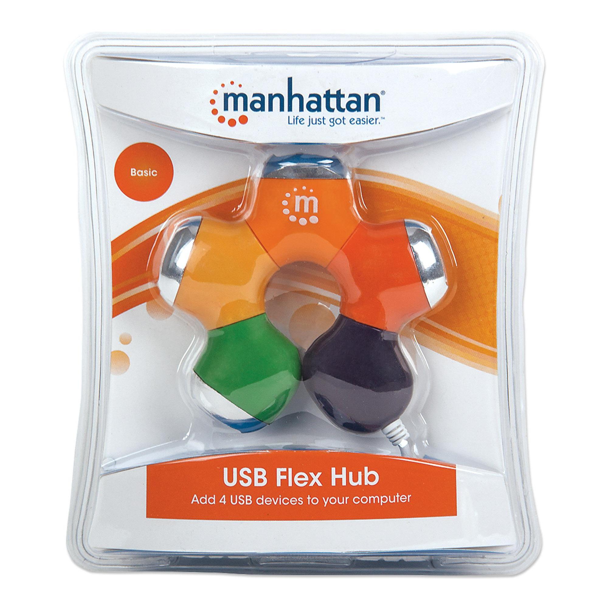 Hub USB 2.0 4 porte a snodo colorato