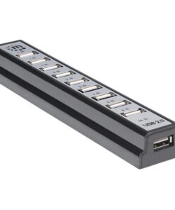 Hub USB 2.0 Hi-Speed 10 Porte da Tavolo con Alimentatore