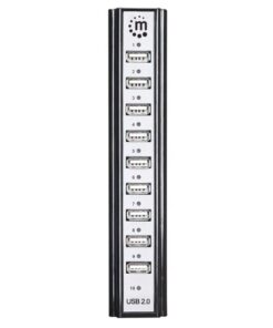 Hub USB 2.0 Hi-Speed 10 Porte da Tavolo con Alimentatore