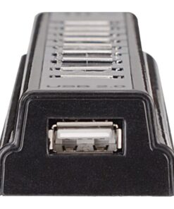 Hub USB 2.0 Hi-Speed 10 Porte da Tavolo con Alimentatore