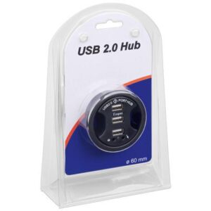 Hub USB 3 porte + audio da scrivania 6 cm , col. nero