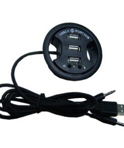 Hub USB 3 porte + audio da scrivania 6 cm , col. nero