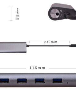 Hub USB-C 3.1 Gen1 SuperSpeed 4 Porte, Alluminio