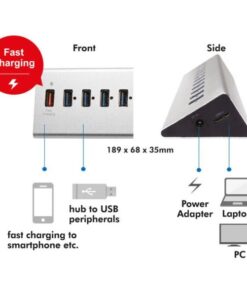 Hub USB3.0 11 Porte in Alluminio con Ricarica Veloce