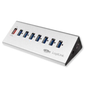 Hub USB3.0 8 Porte in Alluminio con Ricarica Veloce