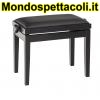 K&M bench black matt finish, seat black imitation leather Piano bench 13910-200-20