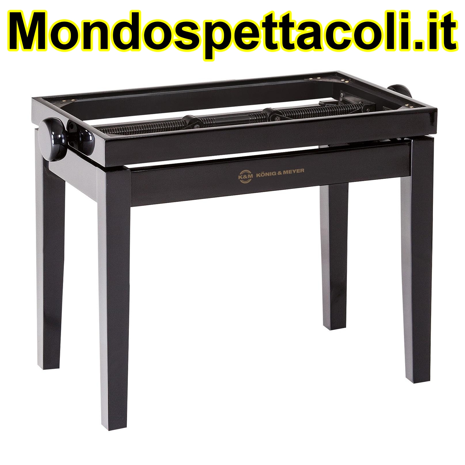 K&M black glossy finish Piano bench - wooden-frame 13701-000-21