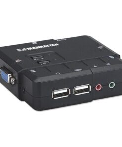 KVM Switch 2 Porte USB/Audio Nero
