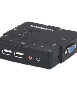KVM Switch 2 Porte USB/Audio Nero