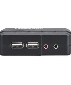KVM Switch 2 Porte USB/Audio Nero
