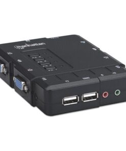 KVM Switch 4 porte USB/Audio Nero
