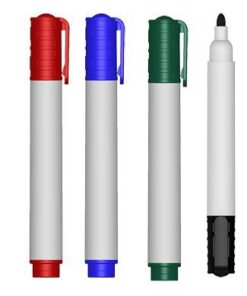 Kit 4 Pennarelli per Lavagna, Rosso Nero Blu Verde