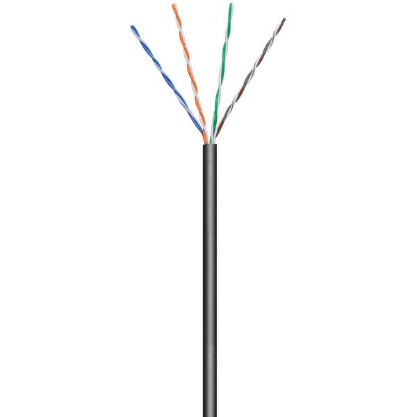 Matassa U/UTP Cavo Cat.6 CCA 100m Flessibile da Esterno Nero