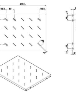 Mensola per rack 19'' 345 mm Nera 4 punti