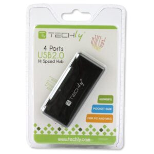 Mini Hub USB Hi Speed 4 Porte Nero