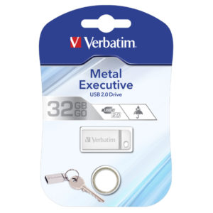 Mini Memoria USB Verbatim con Portachiavi 32GB Silver