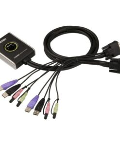 Mini Switch KVM USB Video DVI Audio e Microfono, CS682