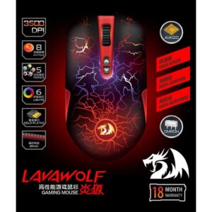 Mouse Ottico Gaming USB 3500 dpi 8 Tasti Lavawolf M701W Bianco
