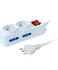 Multipresa 4 Posti Italiana Bipasso / 2 Schuko con Interruttore